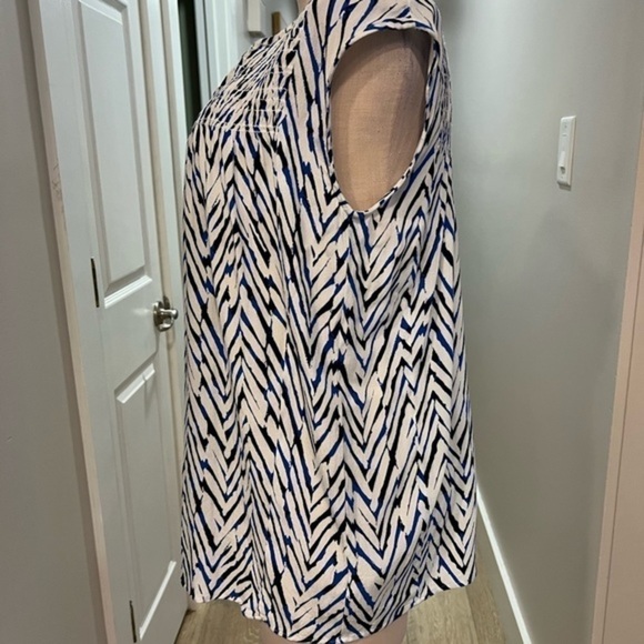 ELLA MOSS Summer Sleeveless Zig Zag Rayon Top - Picture 6 of 11